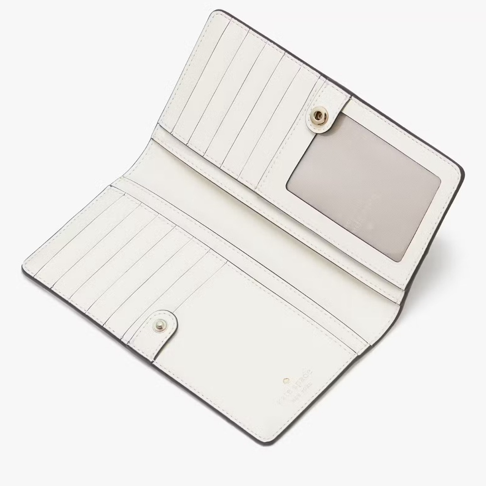 NWT💃Kate Spade Madison Strawberry Vine Large Slim Bifold Wallet - Picture 5 of 7
